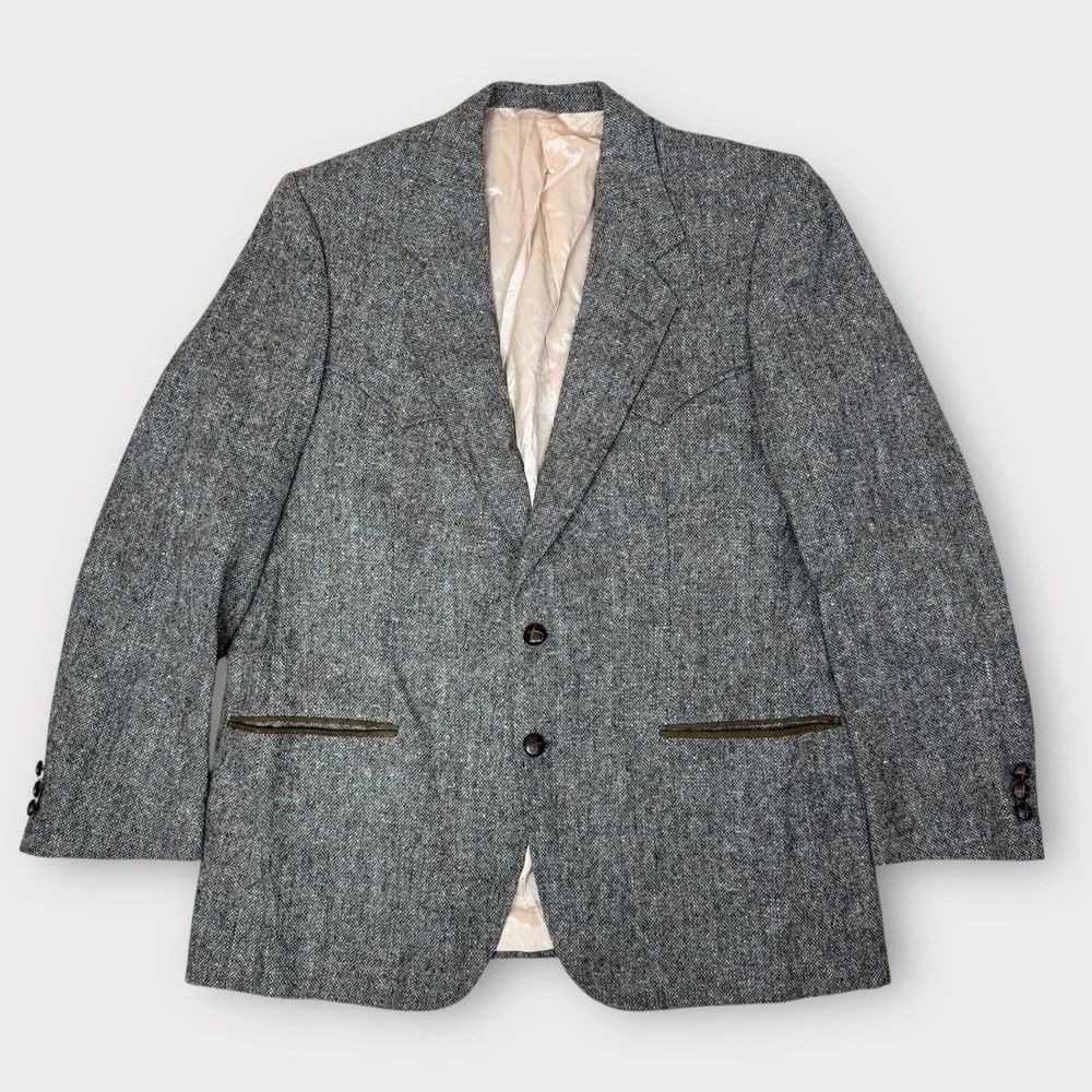 VTG Dallas by Paragon Mens Western Blazer Virgin Wool 44R Union Made‎ USA